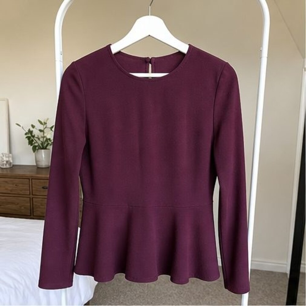 Burgundy Peplum Top